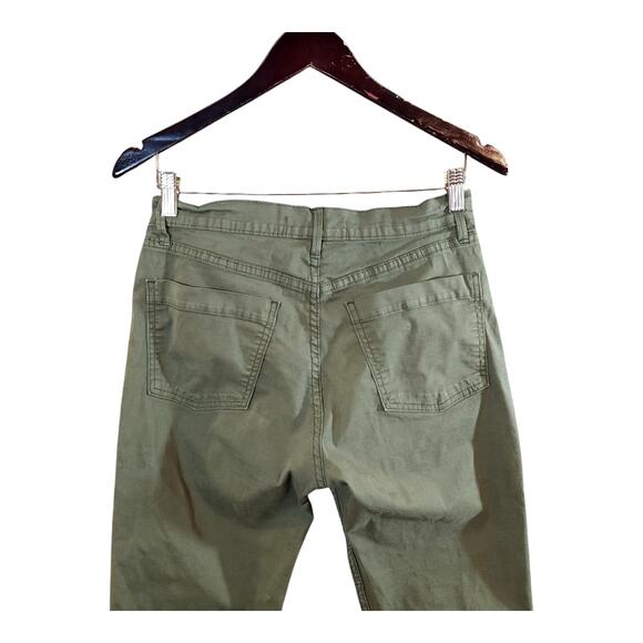 3x1 Sabine Tapered Stretch Twill Cropped Chino Pants in Moss Green Women's 25 - Picture 8 of 9